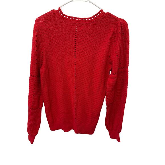 ❤️ Knox Rose Red Open Knit Sweater – Women’s M Boho Cottagecore Fall - Picture 3 of 3